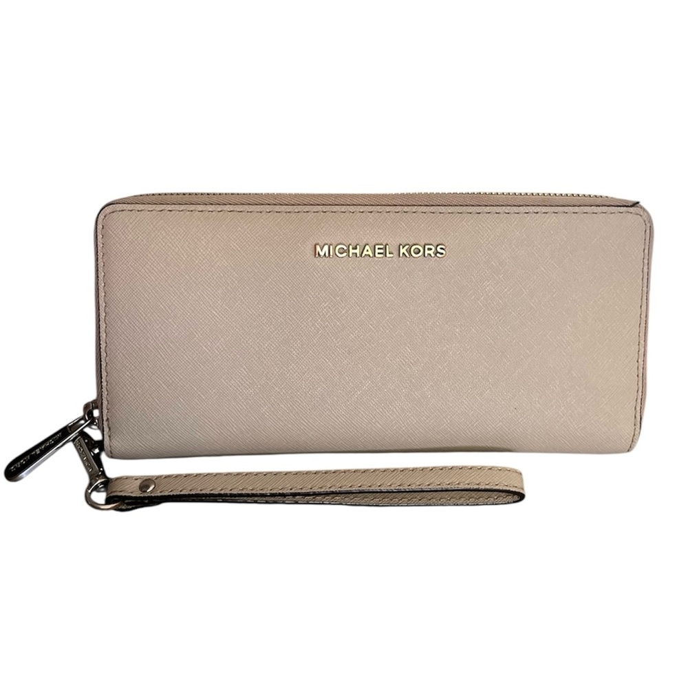 Michael Kors Taupe Wristlet Clutch